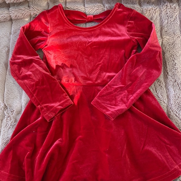 Toddler red velvet Holiday dress